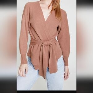 Santorelli‎ Tan Wrap Cardigan